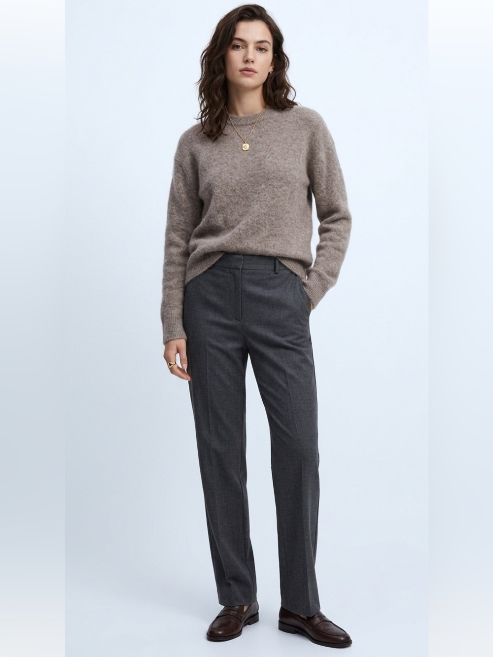 H&M Edition Wool & Alpaca Blend Mauve Crewneck Sweater Size Small